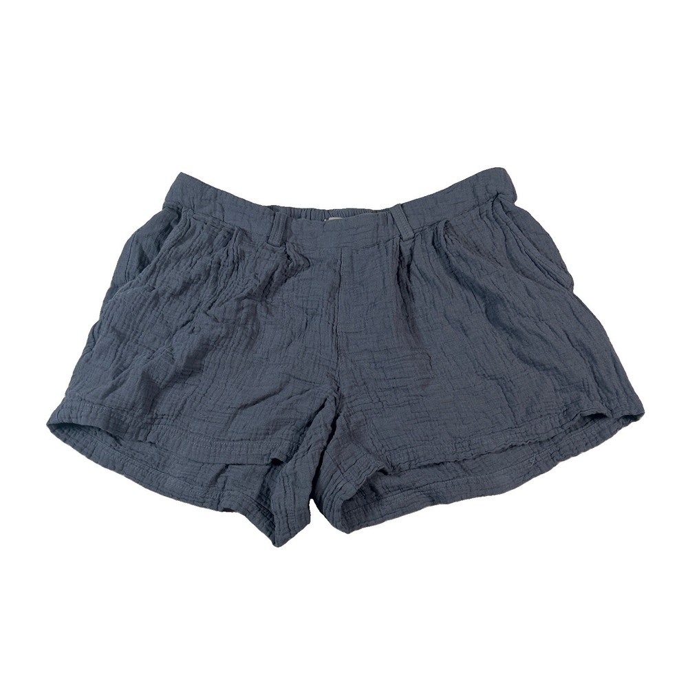 Maurices Womens Blue Pull On Pleated Front Crinkle Shorts Size M